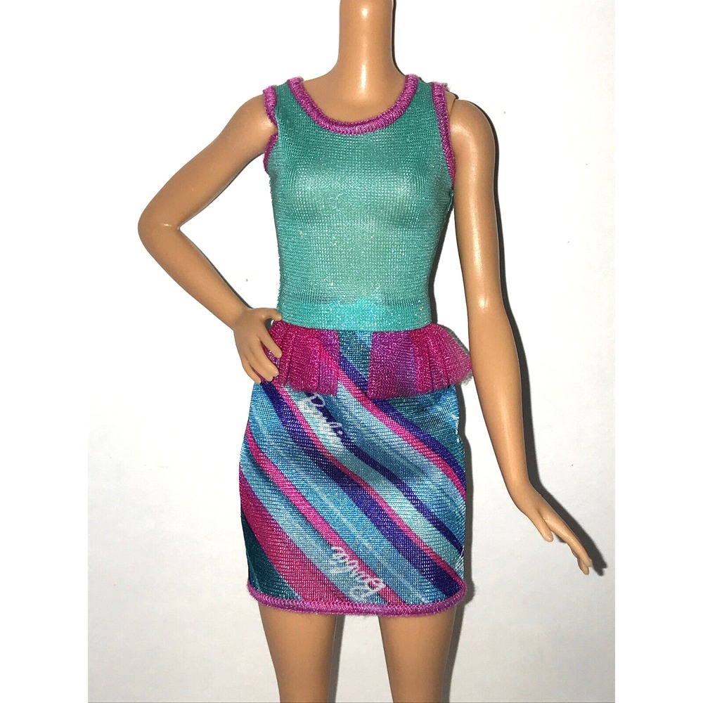 Barbie Doll Clothing Ring For You BFW13 Aqua Hot Pink Mini Dress